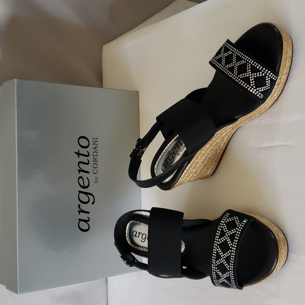 NEW Argento by Cordani Wedge Espadrille Sandal
